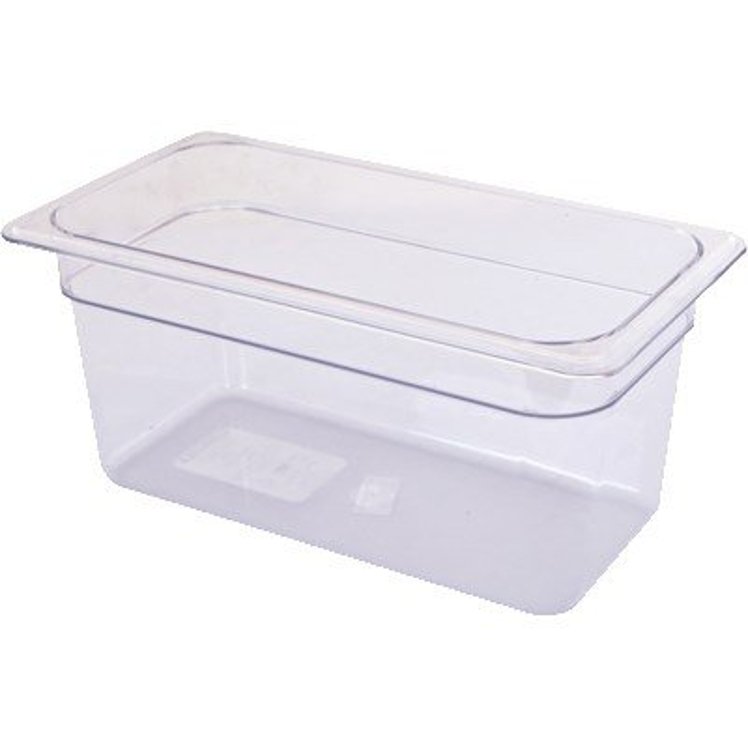 PAN, FOOD 1/3 SIZE 2.5 INCH DEEP PLASTIC CLEAR