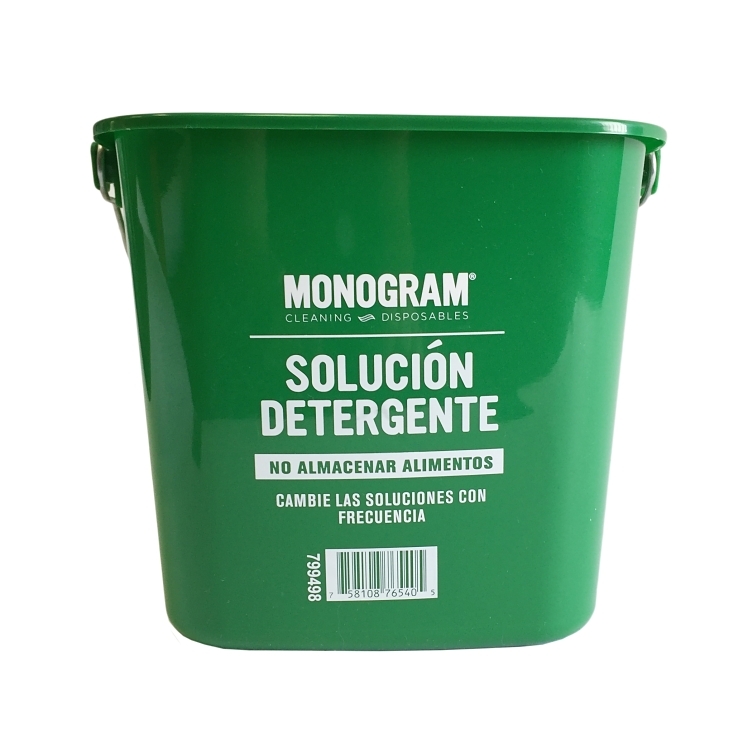 MONOGRAM PLASTIC BUCKET, DETRG 6 QUART GREEN