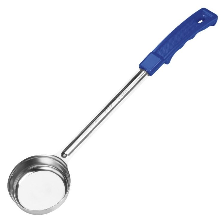 WINCO SPOON PORTION CONTROL 2 OUNCE STAINLESS STEEL BLUE