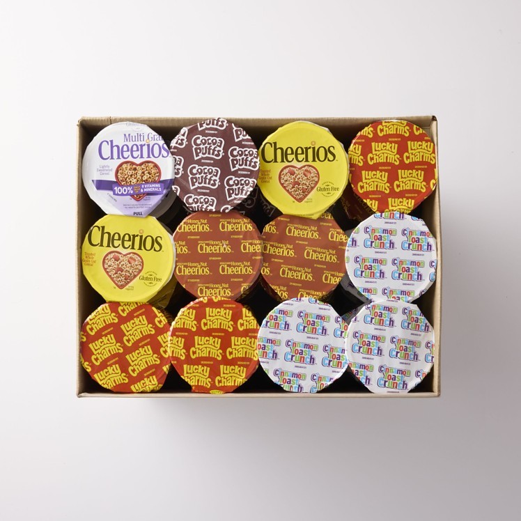 GENERAL MILLS CEREAL, ASSORTED SINGLE SERVE CUP SHELF  STABLE