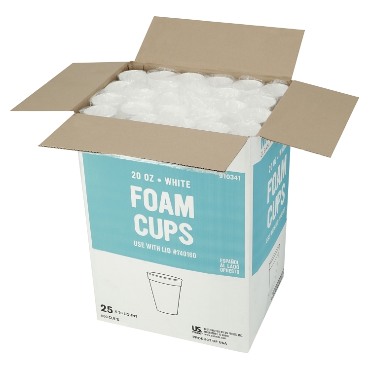 MONOGRAM CUP FOAM 20 OZ WHITE