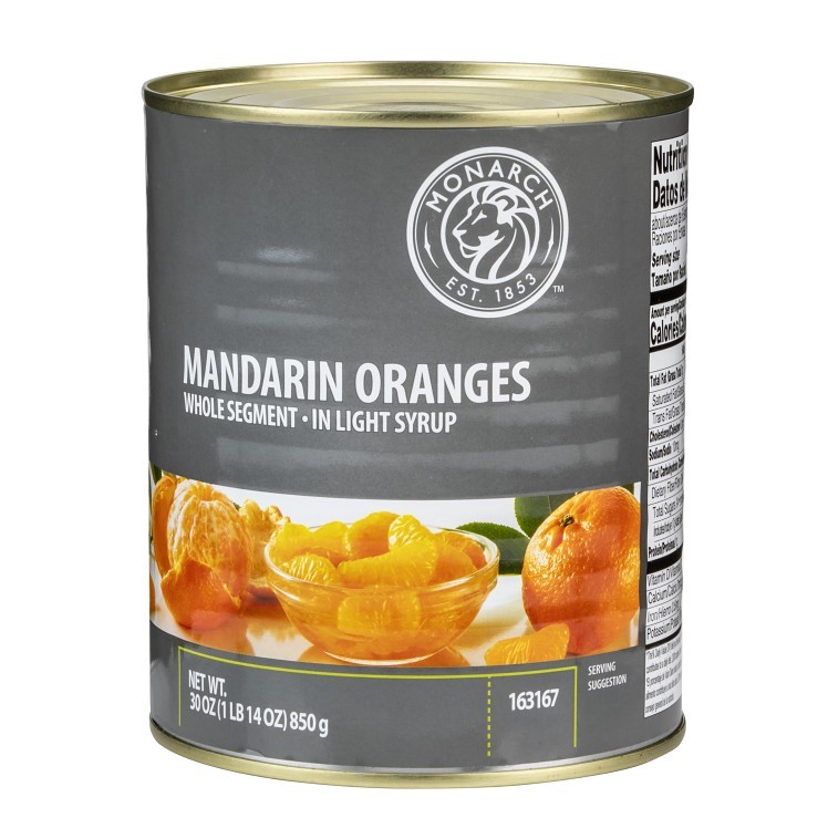 MONARCH ORANGE MEDIUM WHOLE SEGMENT IN LIGHT SYRUP CANNED