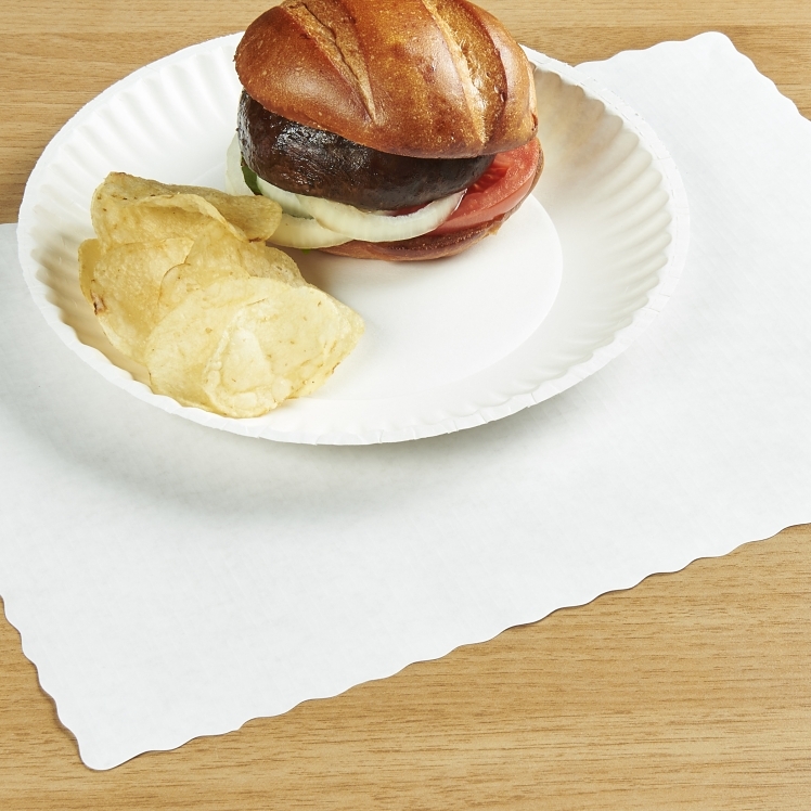 MONOGRAM HOMESPUN WHITE PAPER PLACEMATS 9.62X13.5