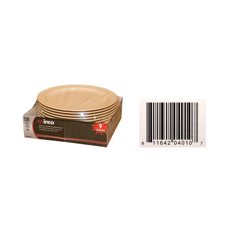 PLATE, 9 MELAMINE HIGH HEAT TAN PLASTIC