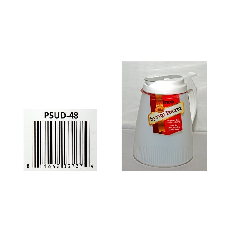 WINCO PLASTIC SYRUP DISPENSER WITH SLIDE COVER 48 OZ