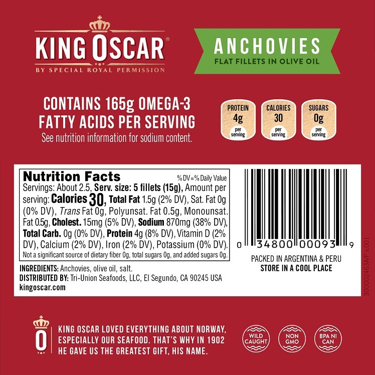 KING OSCAR FLAT ANCHOVIES