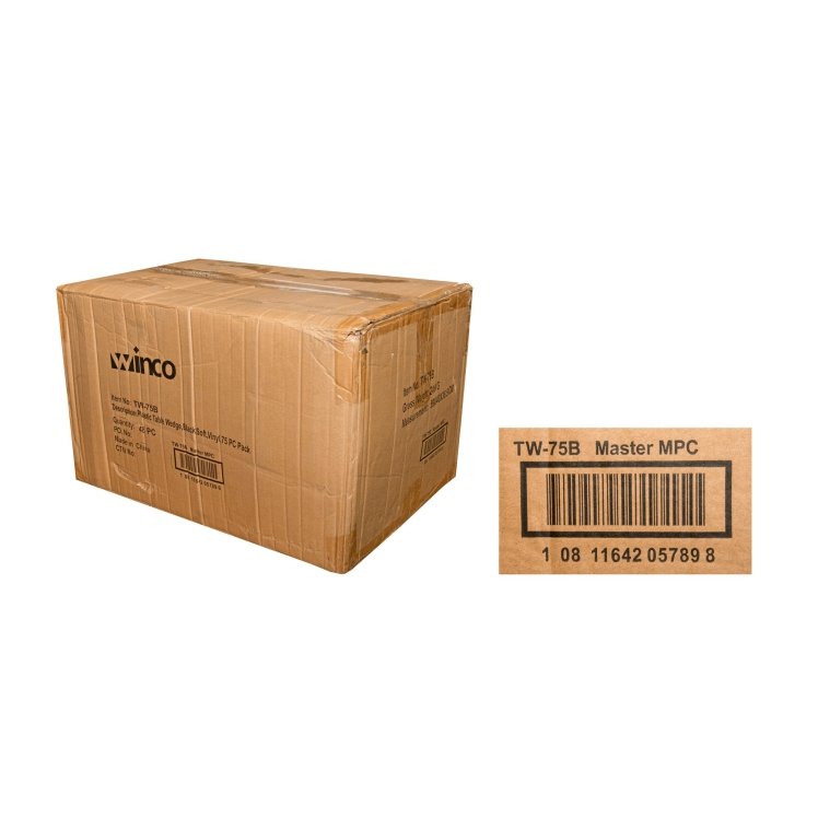 WINCO WEDGE STABILIZER TABLE VINYL BLACK 75 PIECE PER PACK