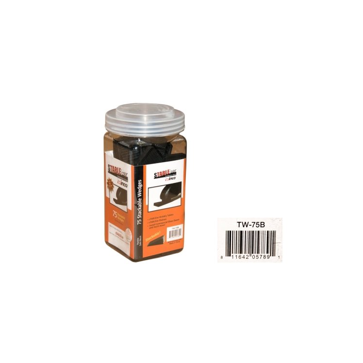WINCO WEDGE STABILIZER TABLE VINYL BLACK 75 PIECE PER PACK