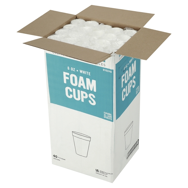 MONOGRAM CUP FOAM 8 OZ WHITE