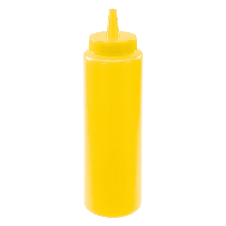 DISPENSER, SQUEEZE BOTTLE 8 OZ PLASTIC YELLOW BPA FREE