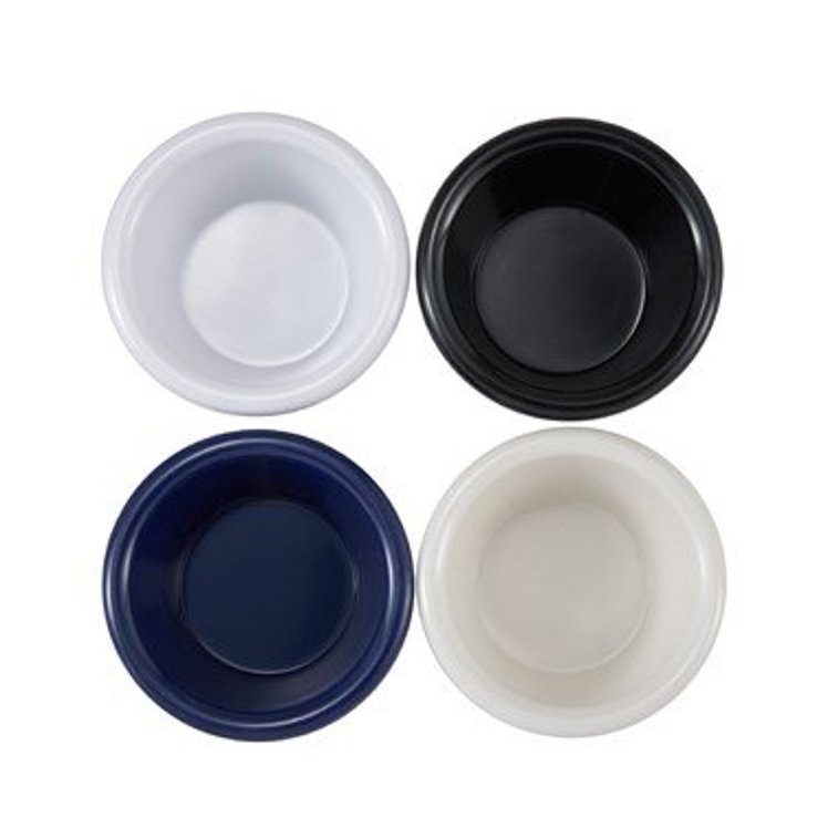 WINCO RAMEKIN PLAIN 3 OUNCE MELAMINE BLACK ROUND PLASTIC
