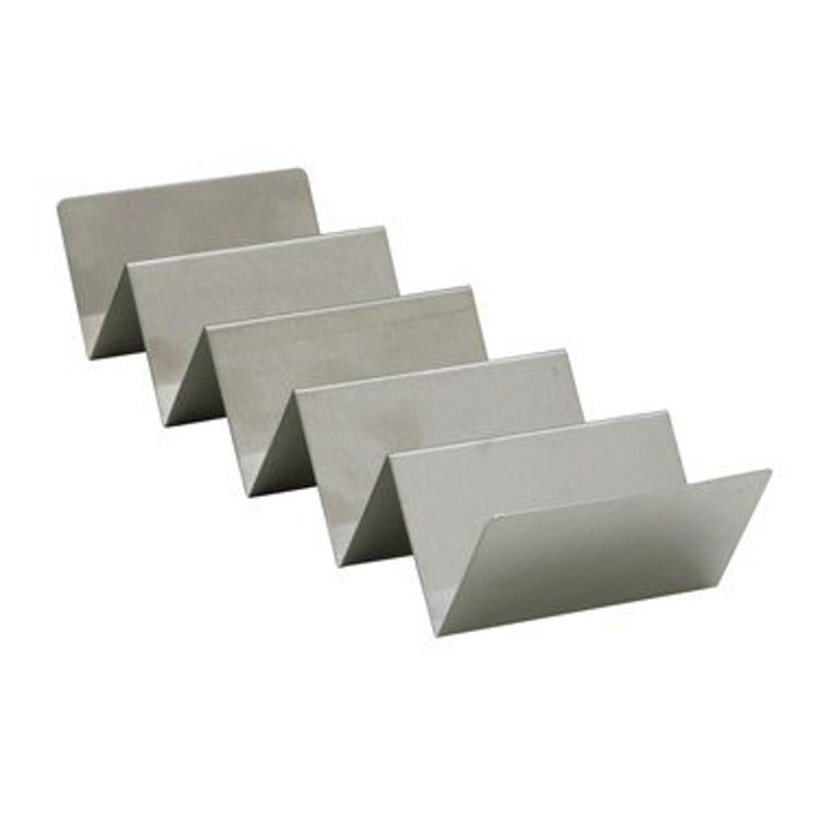 WINWARE BRUSHED STAINLESS STEEL TACO HOLDER 13.3 X 4 X 2.3 INCH 4-5 SLOT