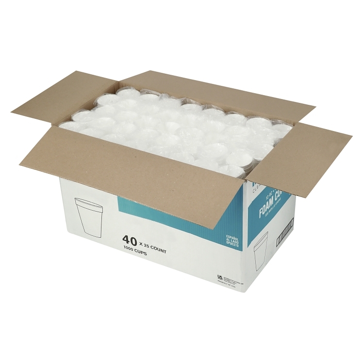 MONOGRAM CUP FOAM 12 OZ WHITE