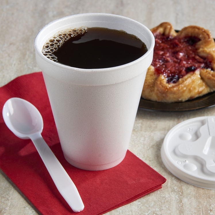 MONOGRAM CUP FOAM 12 OZ WHITE