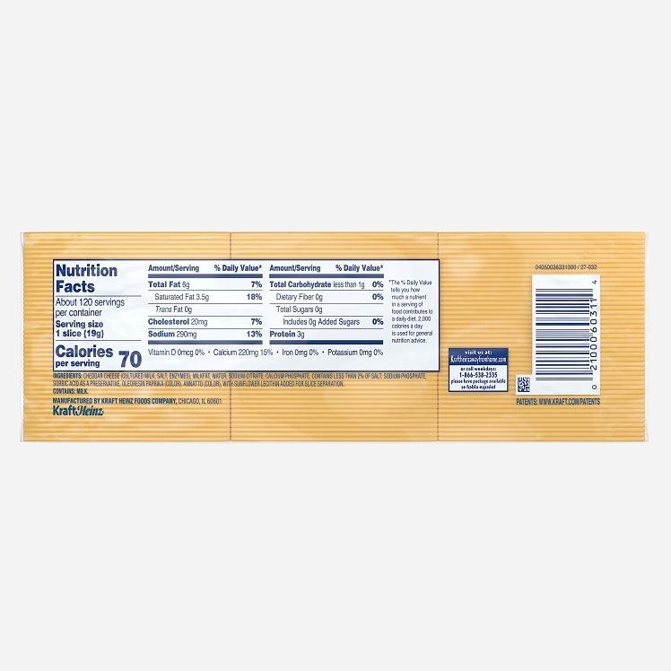 KRAFT AMERICAN SLICED 120 COUNT