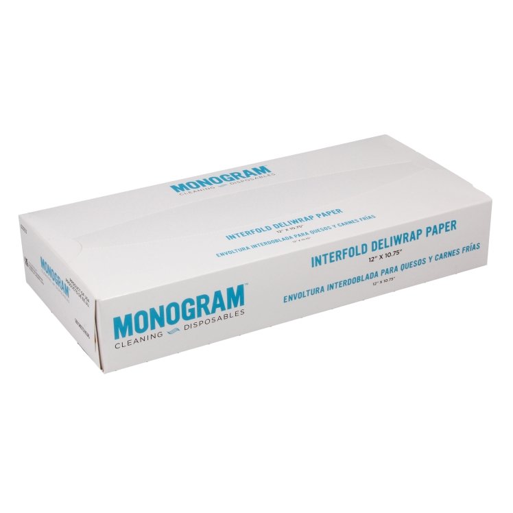 MONOGRAM 12X10.76 WHITE WAX PAPER WRAP