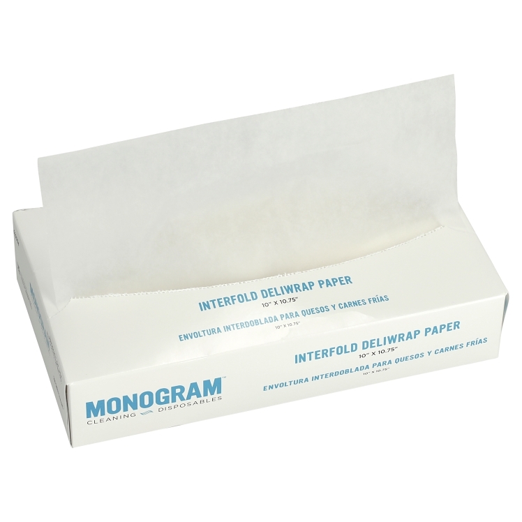 MONOGRAM WAX PAPER WRAP 10.75X10 WHITE