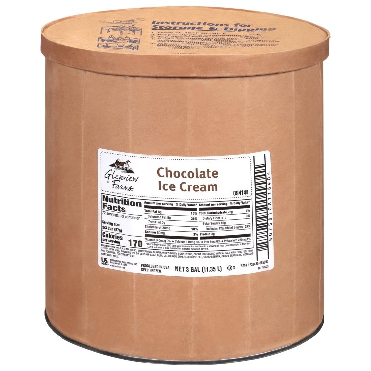 GLENVIEW FARMS ICE CREAM CHOCOLATE TUB