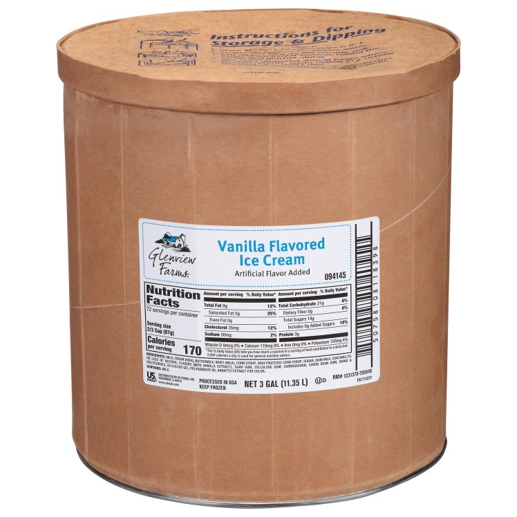 GLENVIEW FARMS ICE CREAM VANILLA TUB