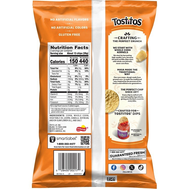 TOSTITOS WHITE ROUND CORN TORTILLA CHIPS