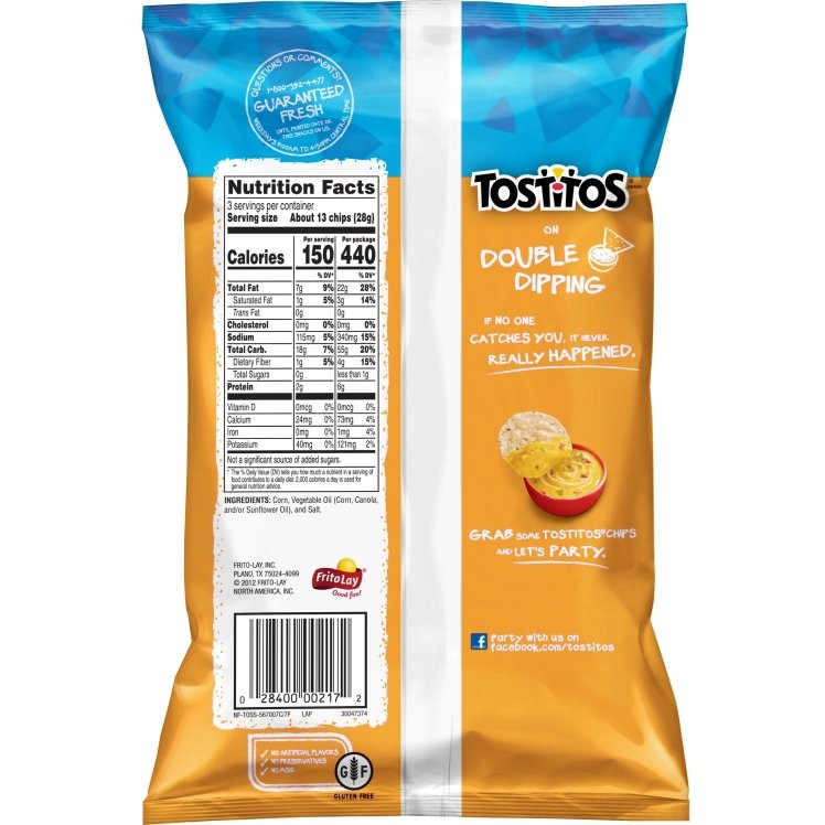 TOSTITOS WHITE ROUND CORN TORTILLA CHIPS