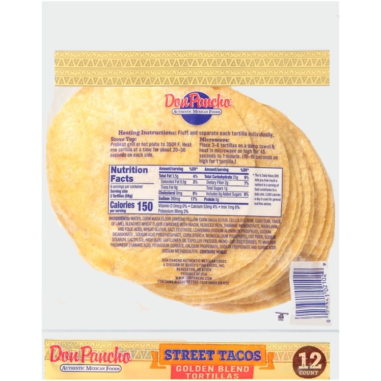 DON PANCHO GOLDEN BLEND STREET TACOS TORTILLA