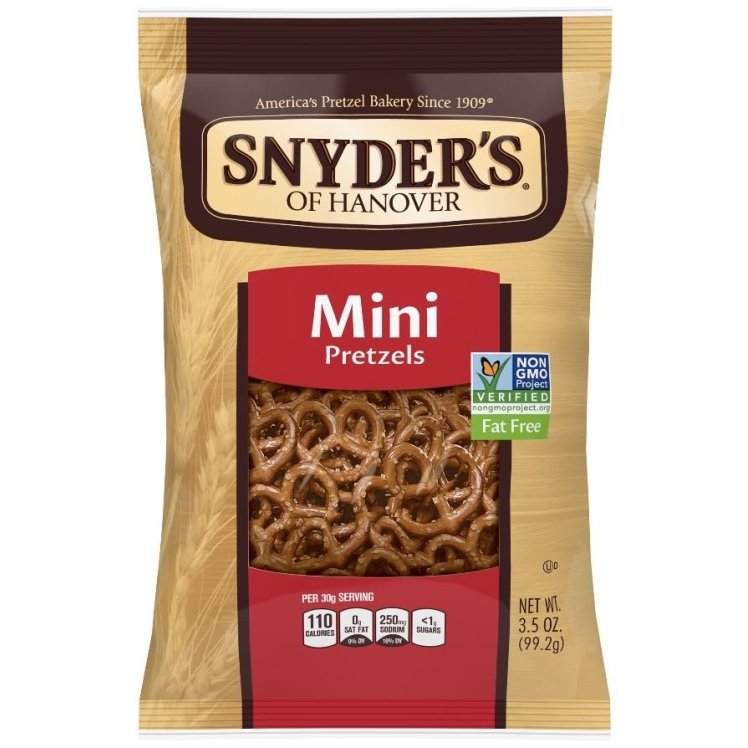 SNYDER'S PRETZEL MINI PLAIN SALTED SINGLE SERVE BAG