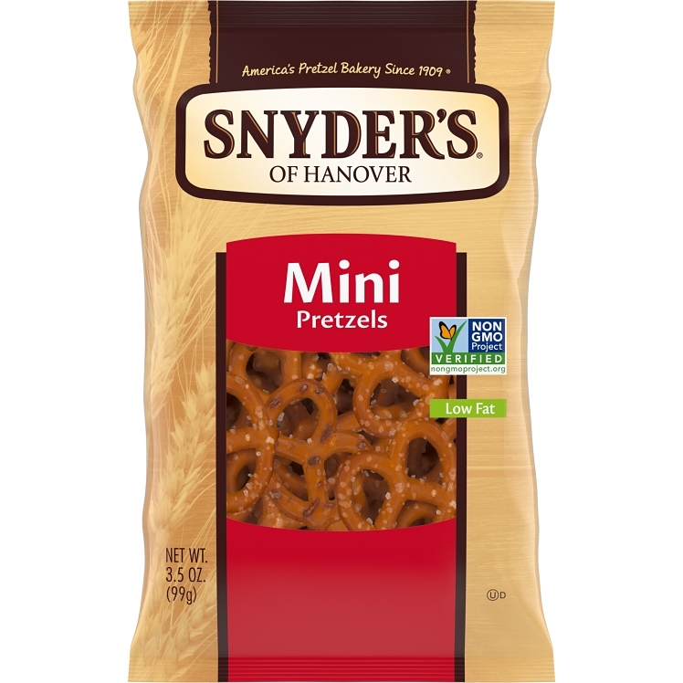 SNYDER'S PRETZEL MINI PLAIN SALTED SINGLE SERVE BAG