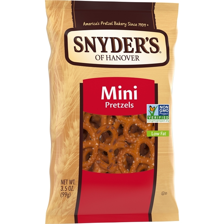 SNYDER'S PRETZEL MINI PLAIN SALTED SINGLE SERVE BAG