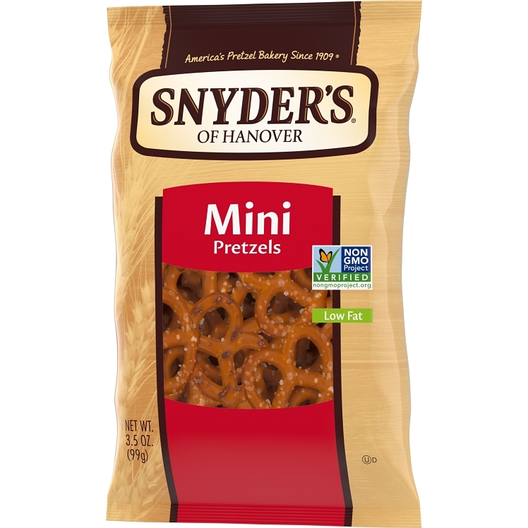 SNYDER'S PRETZEL MINI PLAIN SALTED SINGLE SERVE BAG