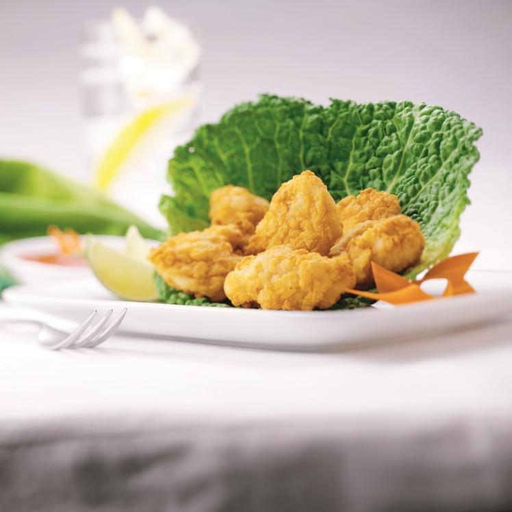 KOCH CHICKEN BREAST CHUNK FRITTER ZESTY UNCOOKED HALAL