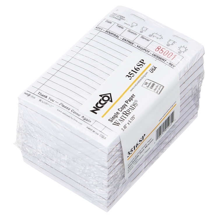 NCCO 3516SP 3.40 X 5.125 SINGLE COPY PAPER GUEST CHECK