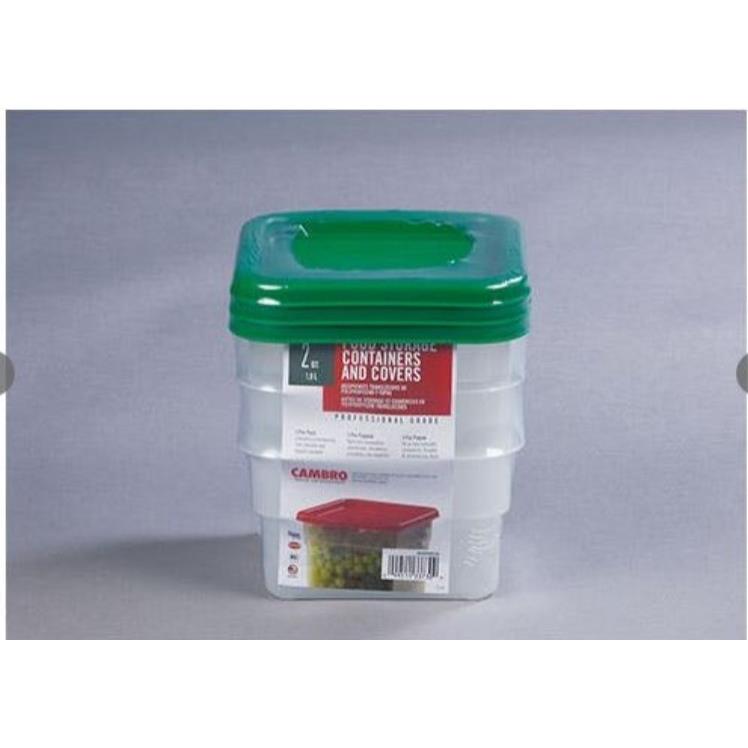 CAMBRO 2 QUART SQUARE CONTAINER WITH LID - 3 PACK