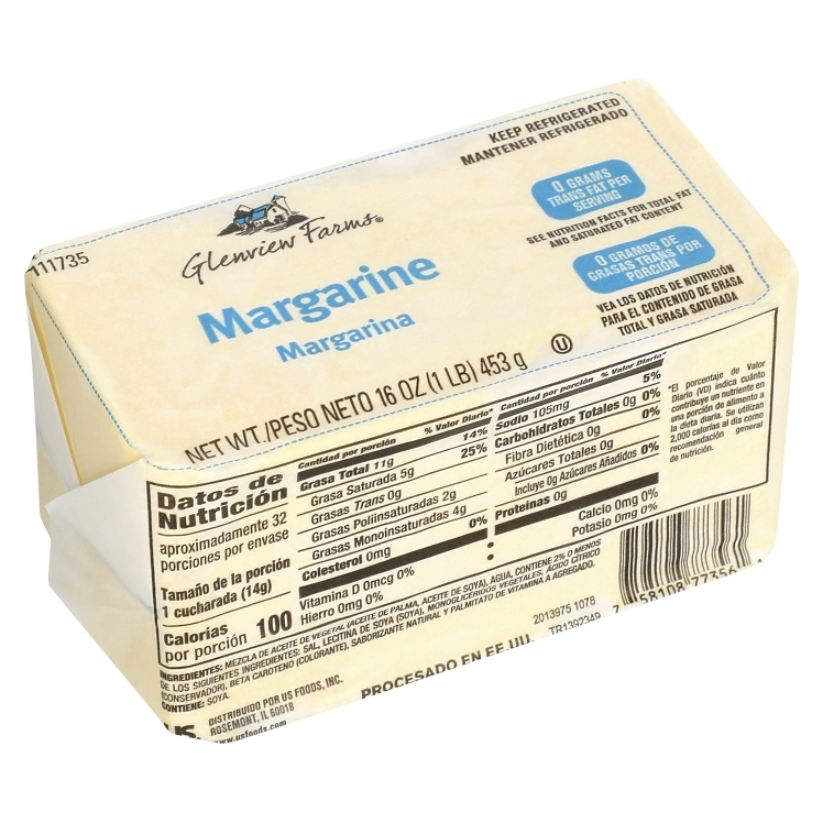GLENVIEW FARMS SOLID INDIVIDUALLY WRAPPED SALTED MARGARINE