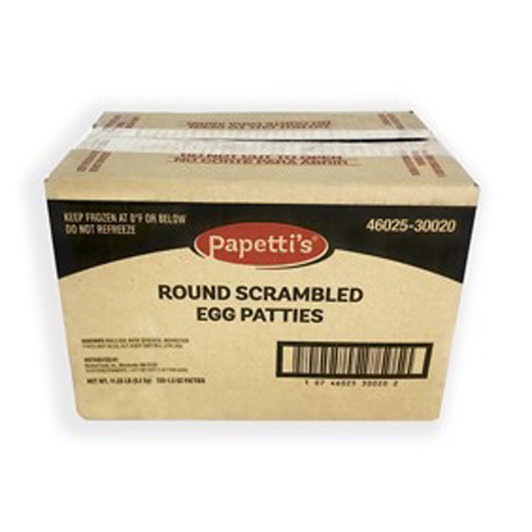 PAPETTIS / TABLE READY SCRAMBLED PLAIN 3.5 INCH ROUND EGG PATTY