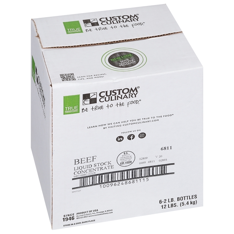 CUSTOM CULINARY GOLD LABEL BEEF STOCK LIQUID CONCENTRATE SHELF STABLE