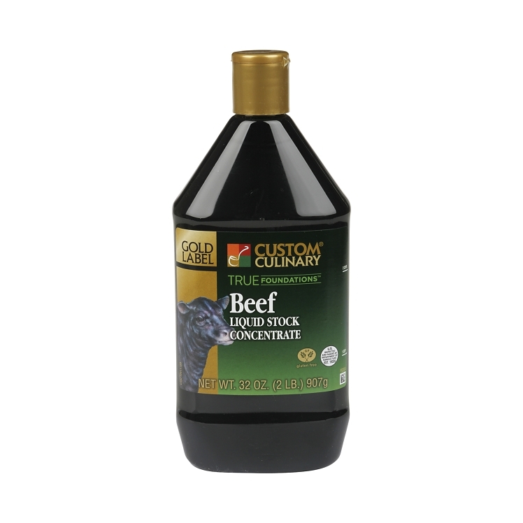 CUSTOM CULINARY GOLD LABEL BEEF STOCK LIQUID CONCENTRATE SHELF STABLE