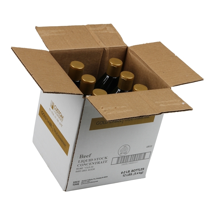 CUSTOM CULINARY GOLD LABEL BEEF STOCK LIQUID CONCENTRATE SHELF STABLE
