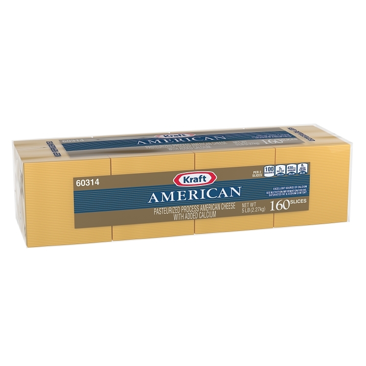 KRAFT AMERICAN PROCESSED CHEESE SLICED 160 COUNT