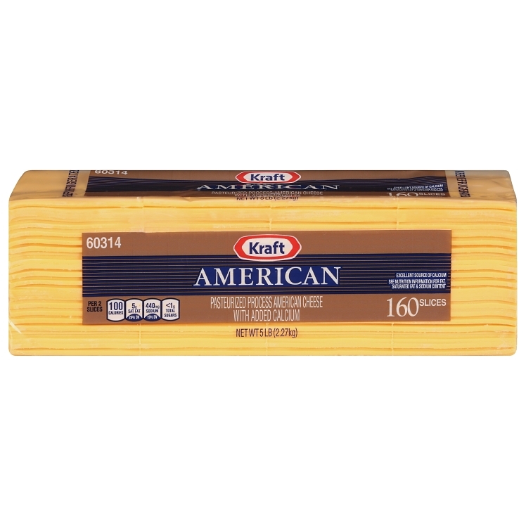 KRAFT AMERICAN PROCESSED CHEESE SLICED 160 COUNT
