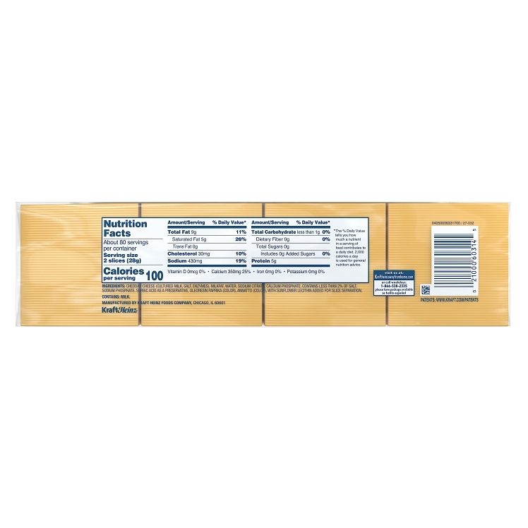 KRAFT AMERICAN PROCESSED CHEESE SLICED 160 COUNT