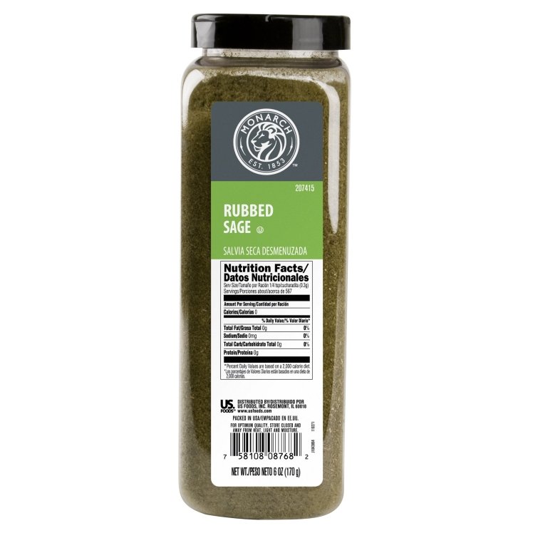 MONARCH SAGE LEAF RUBBED SPICE PLASTIC BOTTLE