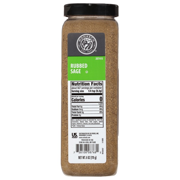 MONARCH SAGE LEAF RUBBED SPICE PLASTIC BOTTLE