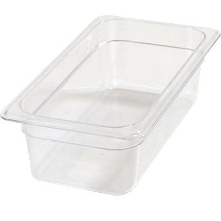 CARLISLE FOODSERVICE PRODUCTS PAN FOOD 1/3 SIZE 4 INCH DEEP POLYCARBONATE CLEAR
