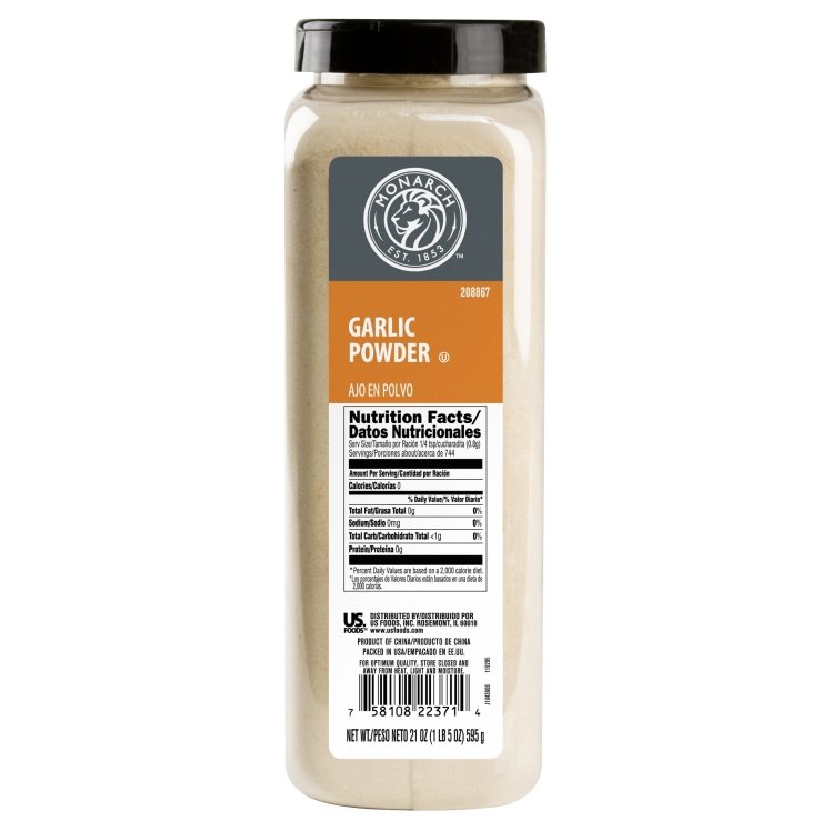 MONARCH SPICE GARLIC POWDER PLASTIC SHAKER