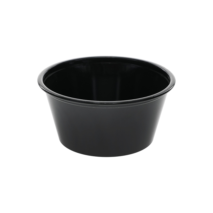 MONOGRAM 3.25 OZ BLACK PLASTIC SOUFFLE PORTION CUPS