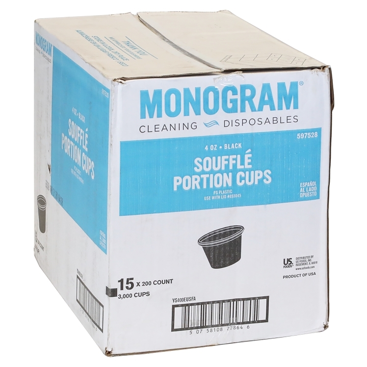 MONOGRAM BLACK PATTERN 4 OZ SINGLE PLY PLASTIC SIPPER CUP