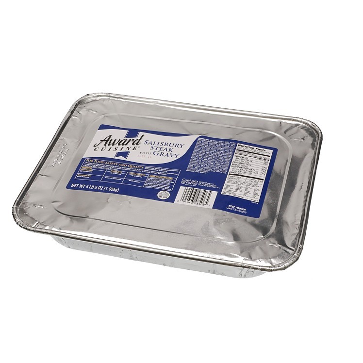 AWARD CUISINE BEEF SALISBURY STEAK IN GRAVY COOKED FROZEN TR