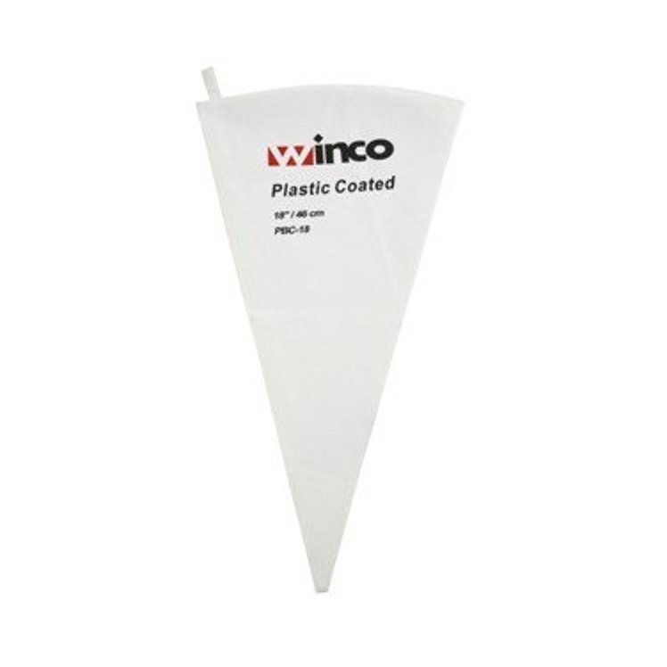D.W.L. Industries 16 Cotton White Cone Shape Plastic Coated Inside Pastry Bag