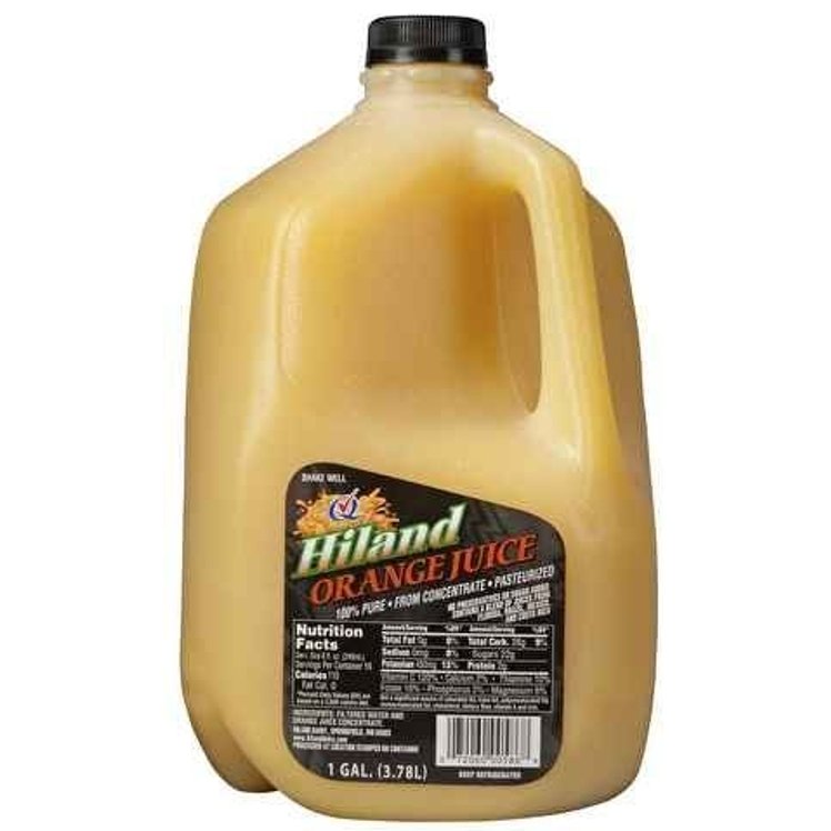 HILAND 100% ORANGE JUICE PLASTIC JUG SHELF